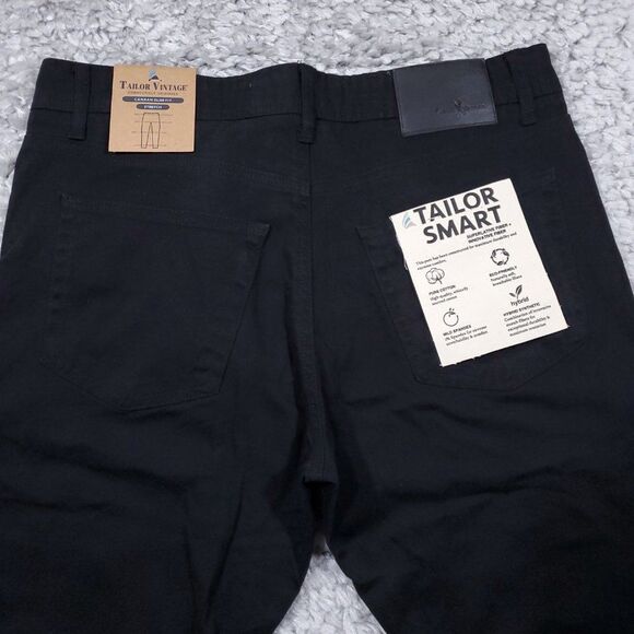 Tailor Vintage Canaan Slim Fit Tailor Smart Chino Pants Black Men's Size 32 x 32 - Picture 3 of 9